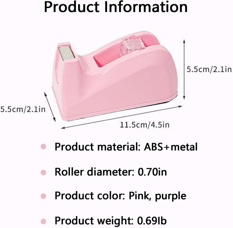 LASUND Basics Desktop Tape Dispenser, Office Desk Tape Dispenser, Heavy Duty Desk Accessories Office Tape Dispensers, Weighted Non-Skid Base,Ideal for Home, Office, School, or Business (Purple) - Image 2
